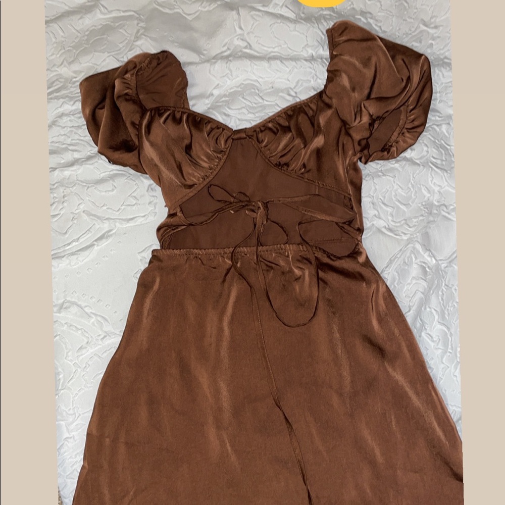 Brown satin dress